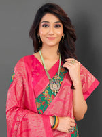 Thumbnail for NOZ2TOZ Women's Cotton Blend Teal green Printed Designer Saree With Blouse Piece - Distacart
