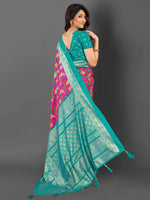 Thumbnail for NOZ2TOZ Women's Cotton Blend Pink Printed Designer Saree With Blouse Piece - Distacart