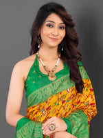 Thumbnail for NOZ2TOZ Women's Cotton Blend Mustard Printed Designer Saree With Blouse Piece - Distacart