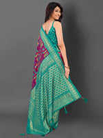 Thumbnail for NOZ2TOZ Women's Cotton Blend Magenta Printed Designer Saree With Blouse Piece - Distacart