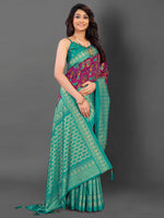 Thumbnail for NOZ2TOZ Women's Cotton Blend Magenta Printed Designer Saree With Blouse Piece - Distacart