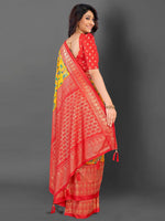 Thumbnail for NOZ2TOZ Women's Cotton Blend Yellow Printed Designer Saree With Blouse Piece - Distacart