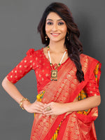 Thumbnail for NOZ2TOZ Women's Cotton Blend Yellow Printed Designer Saree With Blouse Piece - Distacart