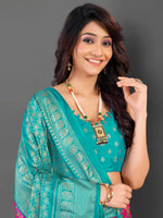 Thumbnail for NOZ2TOZ Women's Cotton Blend Pink Printed Designer Saree With Blouse Piece - Distacart