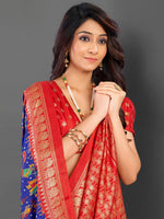 Thumbnail for NOZ2TOZ Women's Cotton Blend Blue Printed Designer Saree With Blouse Piece - Distacart