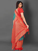 Thumbnail for NOZ2TOZ Women's Cotton Blend Light Blue Printed Designer Saree With Blouse Piece - Distacart