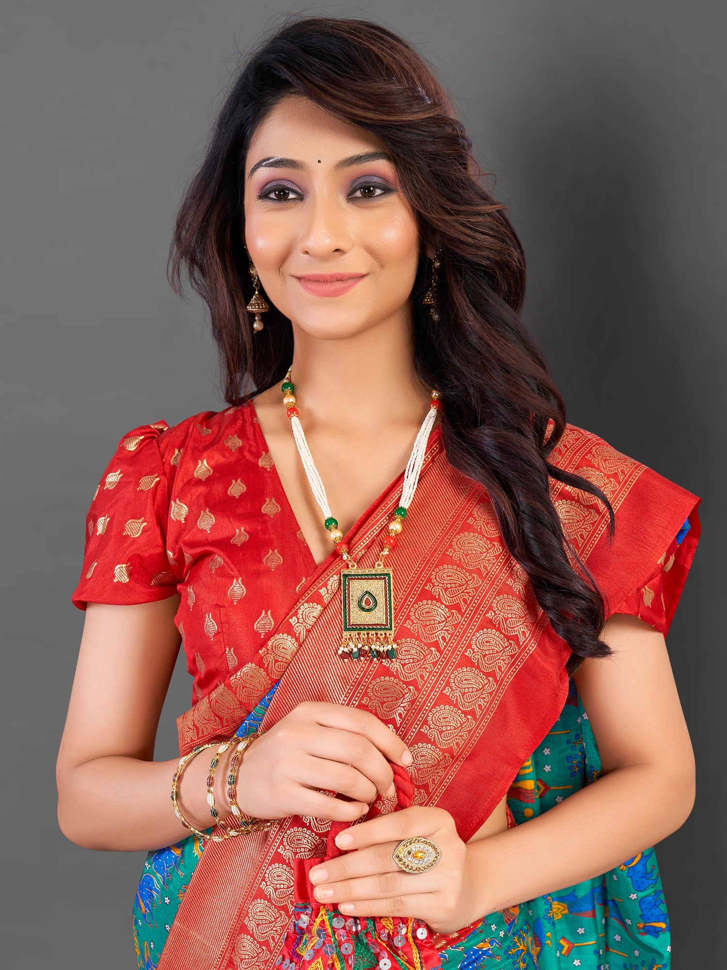 NOZ2TOZ Women's Cotton Blend Light Blue Printed Designer Saree With Blouse Piece - Distacart