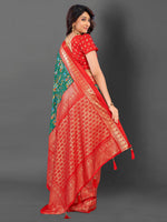 Thumbnail for NOZ2TOZ Women's Cotton Blend Green Printed Designer Saree With Blouse Piece - Distacart