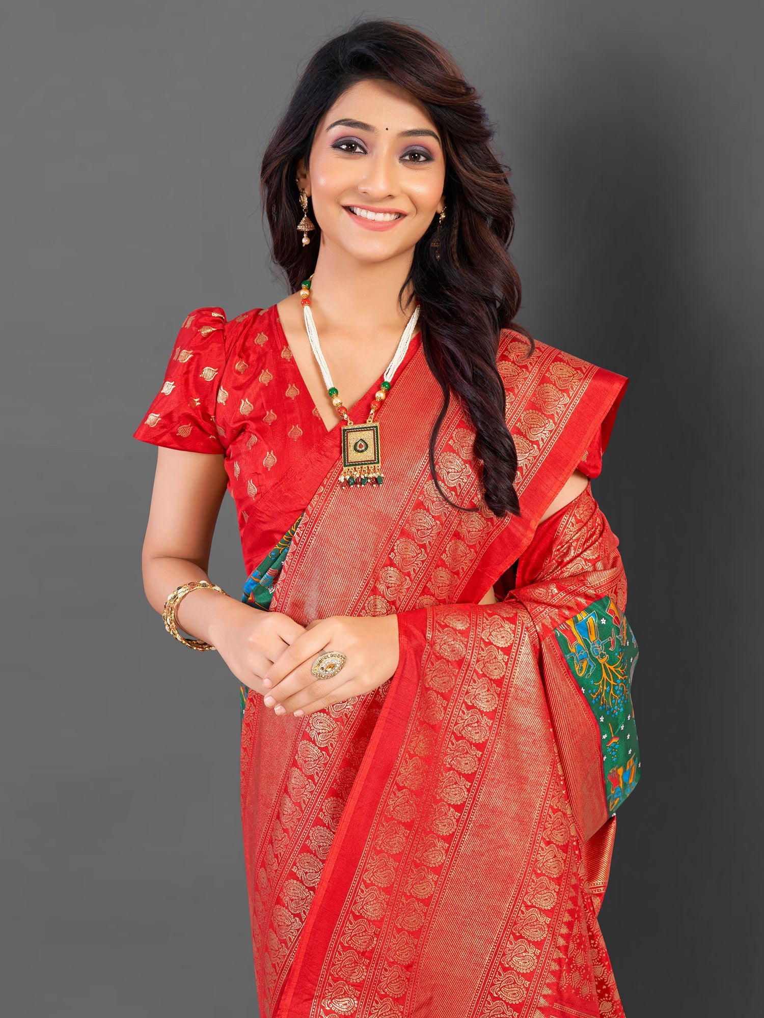 NOZ2TOZ Women's Cotton Blend Green Printed Designer Saree With Blouse Piece - Distacart