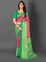 Thumbnail for NOZ2TOZ Women's Cotton Blend Pink Printed Designer Saree With Blouse Piece - Distacart