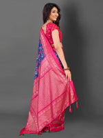 Thumbnail for NOZ2TOZ Women's Cotton Blend Blue Printed Designer Saree With Blouse Piece - Distacart