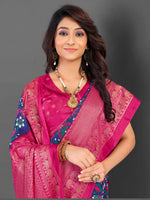 Thumbnail for NOZ2TOZ Women's Cotton Blend Blue Printed Designer Saree With Blouse Piece - Distacart