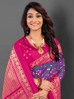 Thumbnail for NOZ2TOZ Women's Cotton Blend Purple Printed Designer Saree With Blouse Piece - Distacart