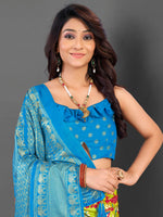 Thumbnail for NOZ2TOZ Women's Cotton Blend Light Green Printed Designer Saree With Blouse Piece - Distacart