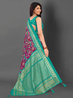 Thumbnail for NOZ2TOZ Women's Cotton Blend Magenta Printed Designer Saree With Blouse Piece - Distacart