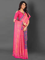 Thumbnail for NOZ2TOZ Women's Cotton Blend Lavender Printed Designer Saree With Blouse Piece - Distacart