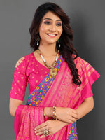 Thumbnail for NOZ2TOZ Women's Cotton Blend Lavender Printed Designer Saree With Blouse Piece - Distacart