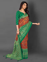 Thumbnail for NOZ2TOZ Women's Cotton Blend Red Printed Designer Saree With Blouse Piece - Distacart