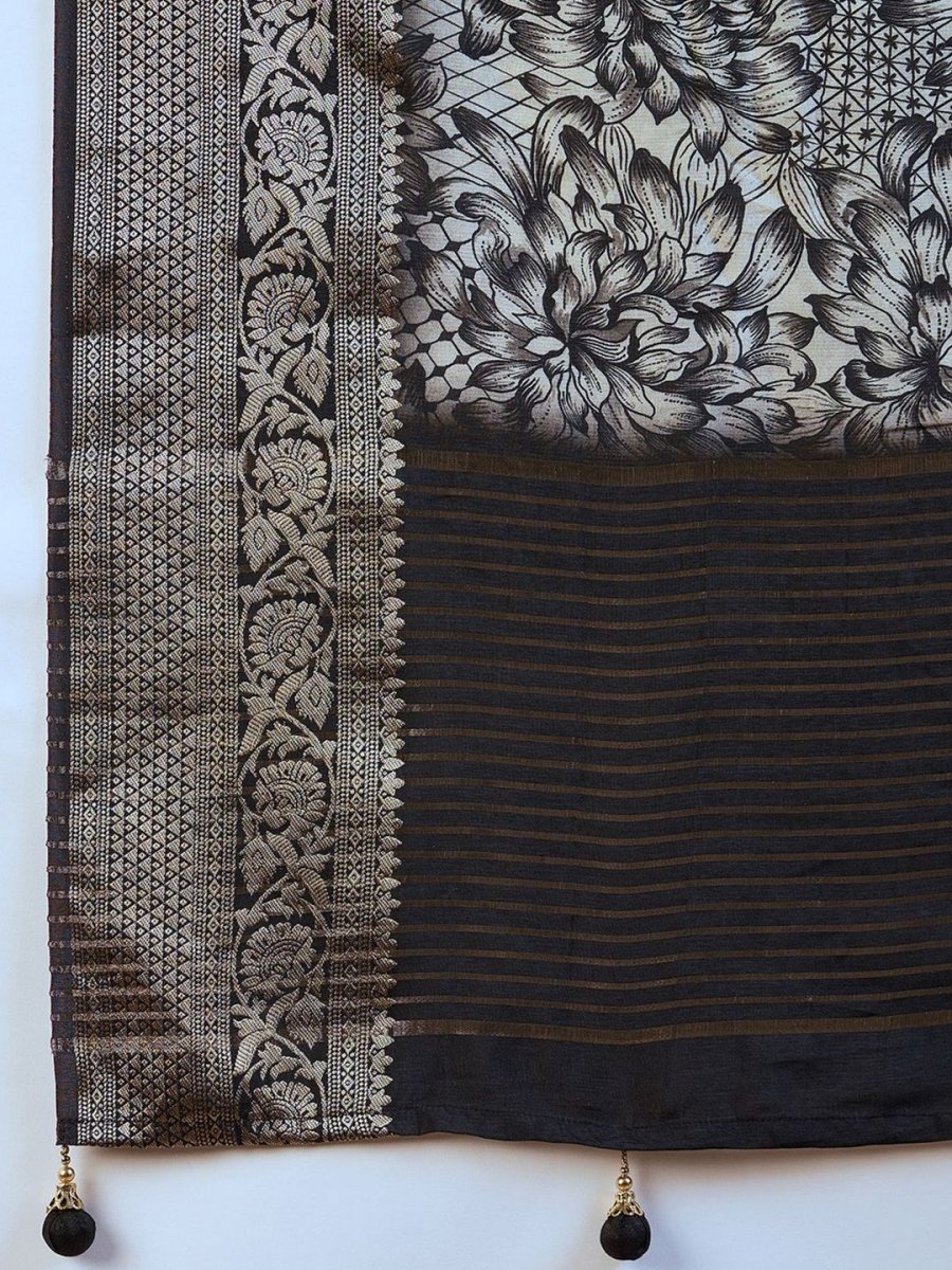 Anouk Ethnic Motifs Zari Silk Blend Sungudi Saree