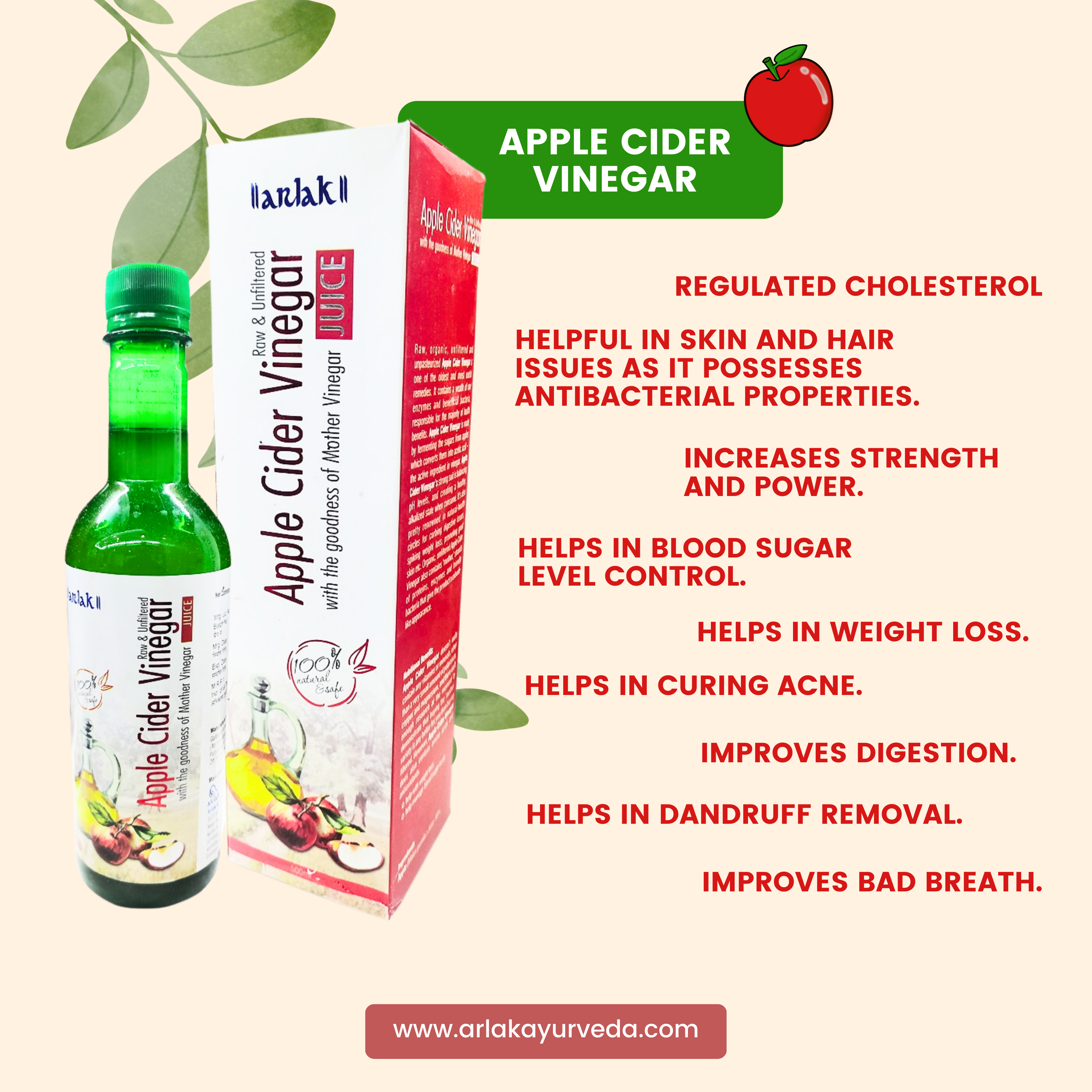 Arlak Raw & Unflitered Apple Cide Vinegar - Dista