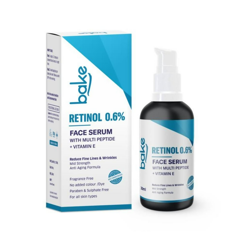 Bake 0.6% Retinol Mid Strength Face Serum With 2% Multi Peptide & Vitamin E - Distacart