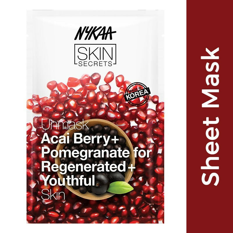 Nykaa Skin Secrets Exotic Indulgence Acai Berry + Pomegranate Sheet Mask For Youthful Skin - Distacart