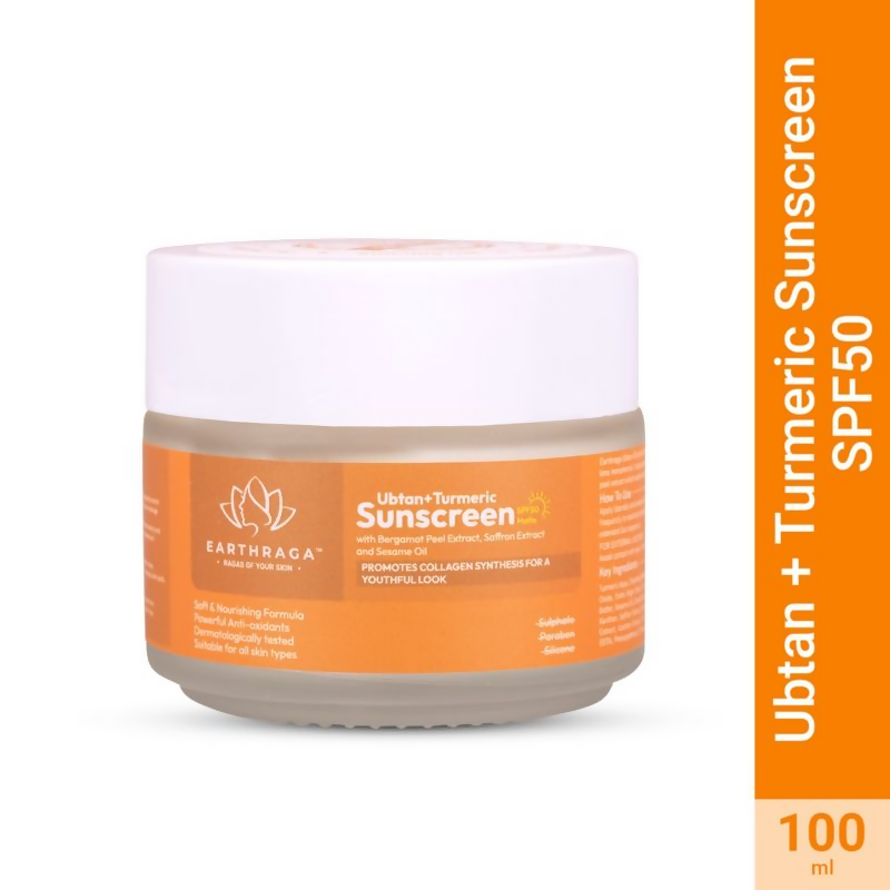 Earthraga Ubtan + Turmeric SPF 50 Matte Sunscreen - Distacart