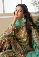 Thumbnail for Anaita Sea Green Heavy Crepe Silk Ready Made Suit with Multi Digital Printed & Aari Work - Distacart