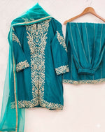 Thumbnail for Teeya Creation Womens New Trendy Silk With Heavy Embroiedery With Sequence Work Kurta Set - Dista