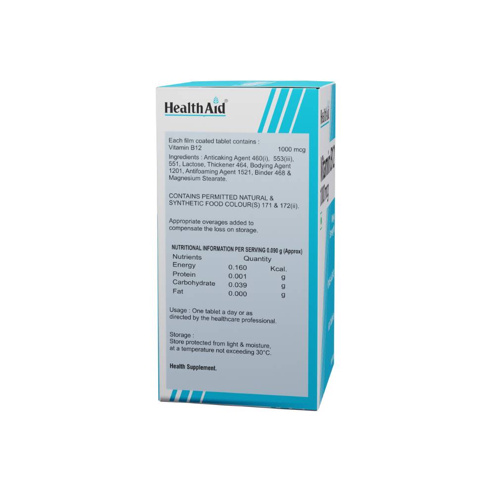 HealthAid Vitamin B12 1000 mcg Mega Strength Tablets - Limited Time Offer