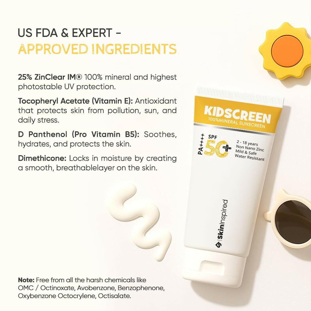 SkinInspired Kidscreen 100% Mineral Sunscreen SPF 50+ PA++++ - Distacart