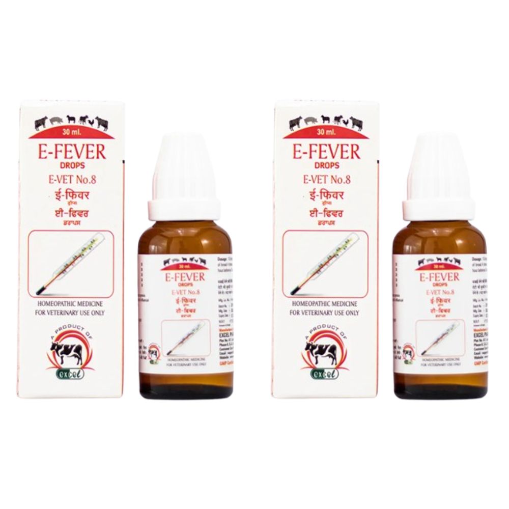 Excel Pharma E-Fever Drops E-Vet No-8 For Veterinary use - Distacart