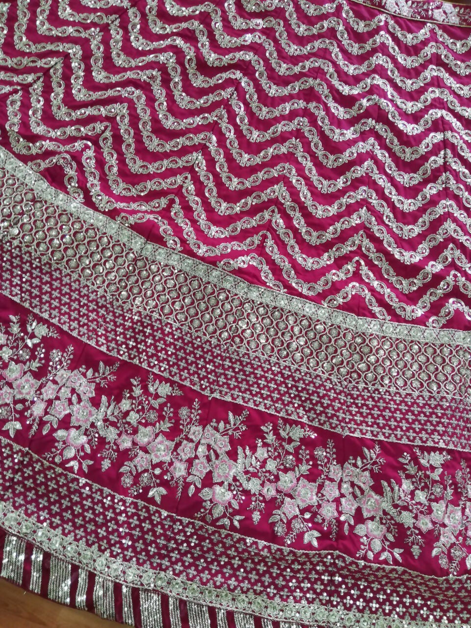 Jyoti Fashion Mesmerizing Red Silk Sequins with Zari Thread & Coding Dori Embroidery work Lehenga Choli with Dupatta - Distacart