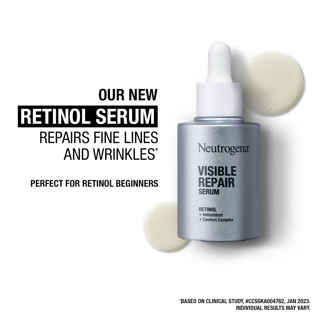Neutrogena Visible Repair Face Serum with Retinol + Peptide For Wrinkles & Fine Lines - Distacart