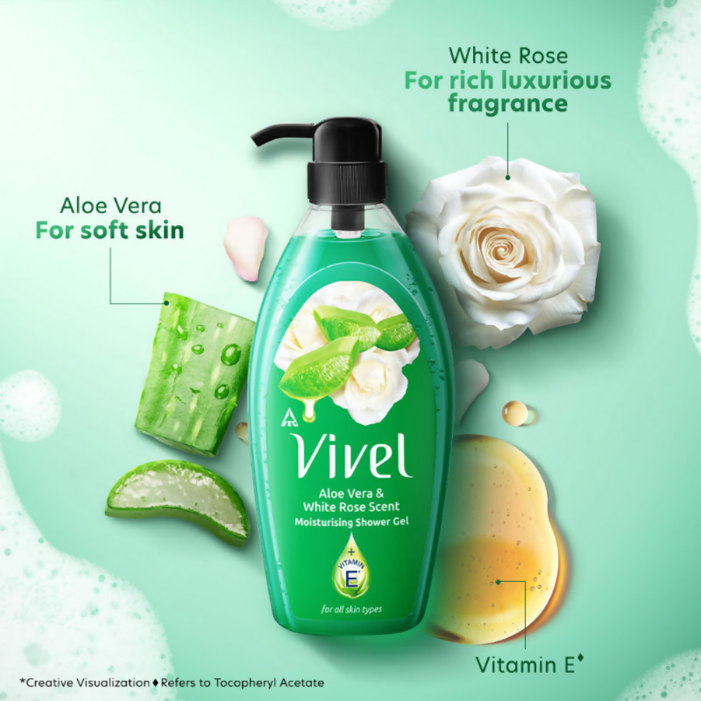 Vivel Aloe Vera & White Rose Scent Moisturizing Shower Gel