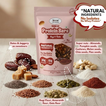 NIHKAN Ragi & Dates Protein Mini Bars - Dista
