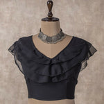 Thumbnail for Preksha Creation Indian Festive Georgette Digital Print Women Lehenga Choli And Crop Top - Black - Distacart