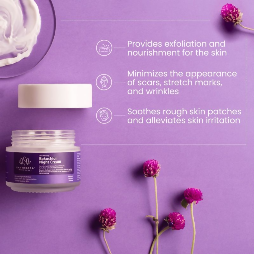 Earthraga Skin Reviving Bakuchiol Night Cream - Distacart