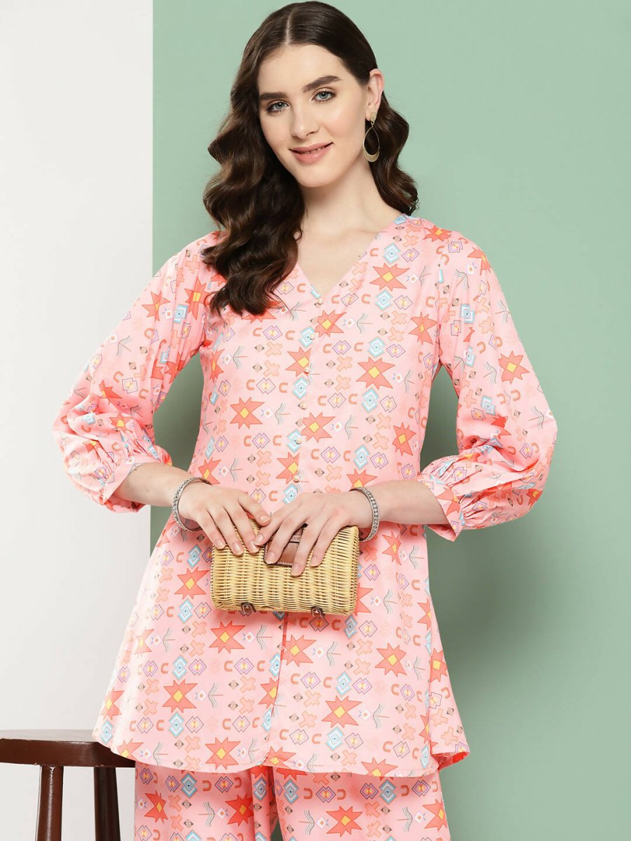 Ahalyaa Women's Traditional Wear Co-ods - Pink - Distacart