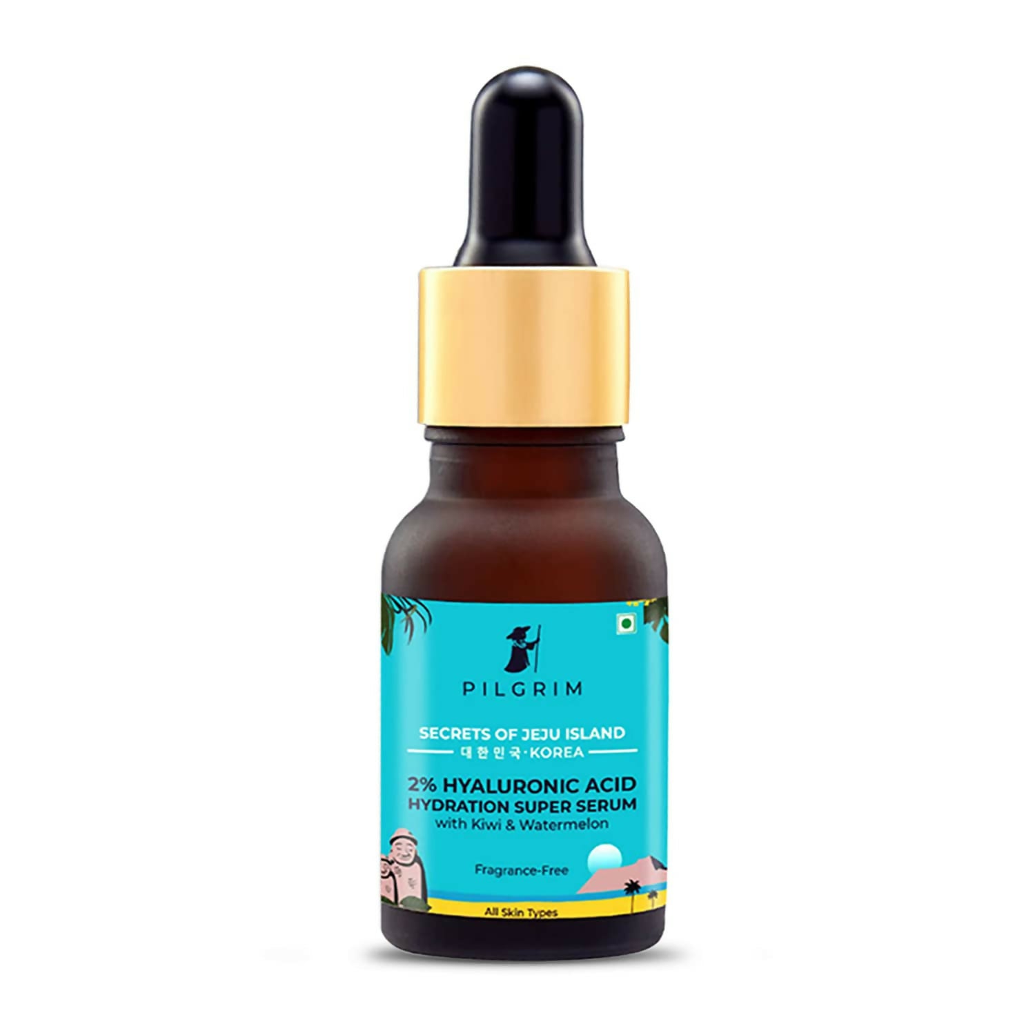 Pilgrim 2% Hyaluronic Acid Hydration Super Serum With Kiwi & Watermelon Extracts For Hydrated Skin - Korean Skin Care - Distacart