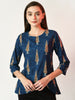 Myshka Women's Blue Printed Top - Distacart