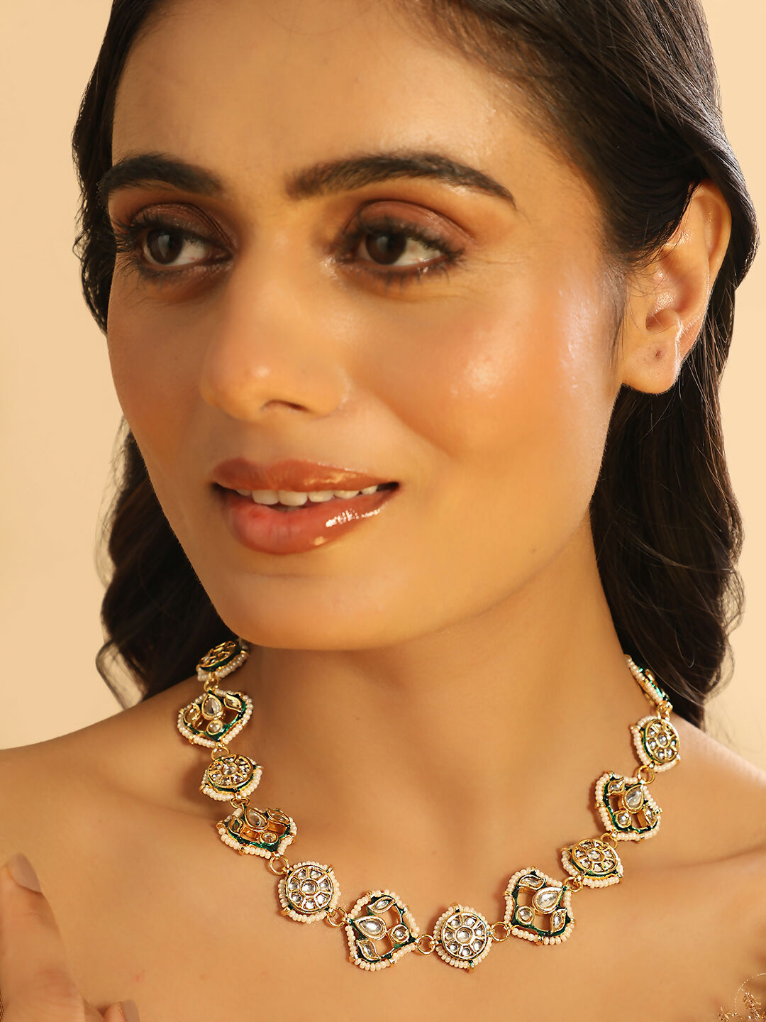 Nuyug 22K Gold Plated Kundan Ornate Royal Matha Patti