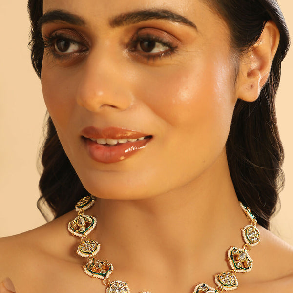 Nuyug 22K Gold Plated Kundan Ornate Royal Matha Patti