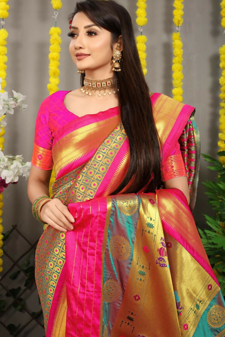 Jyoti Fashion Women's Grey Banarasi Silk Zari Woven Saree with Blouse - Distacart