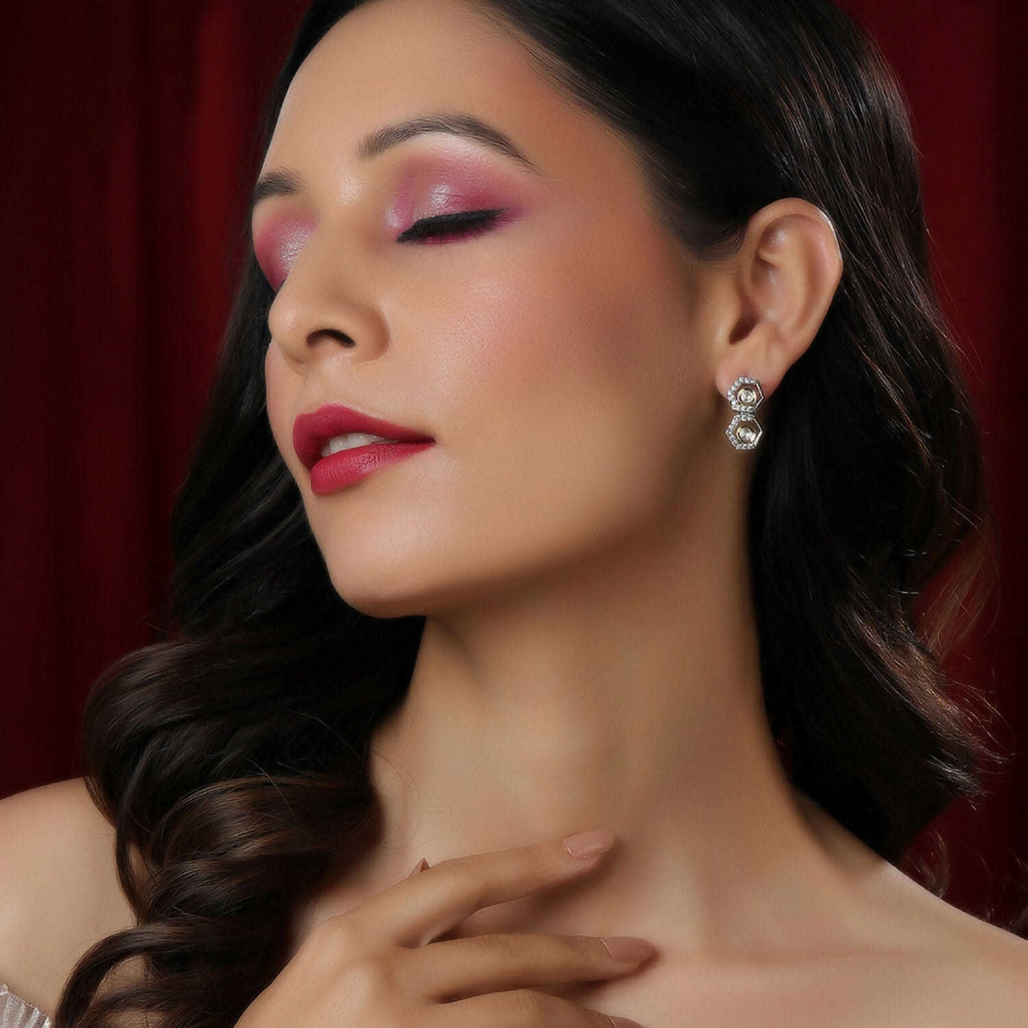 Duet Silver and Gold Earrings (Silver) - Ruby Raang - Distacart