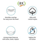 Thumbnail for AHC Soft Cotton Short-Sleeve Bodysuits Solid Onesies New Born Infant Dress - Blue/Grey/Green - Distacart