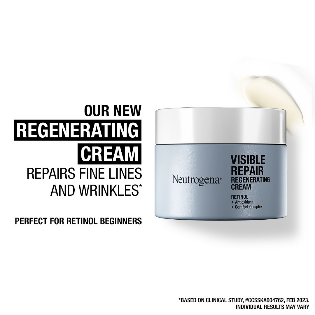 Neutrogena Visible Repair Regenerating Cream with Retinol + Peptide For Anti-Ageing, Wrinkles & Fine Lines - Distacart
