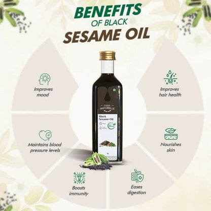 Farm Naturelle Wood Pressed Black Sesame Oil - Distacart
