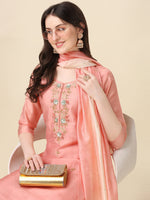 Thumbnail for Embroidered Kurta With Pant & Dupatta Set, Multicolor - Hiral Fashion - Distacart