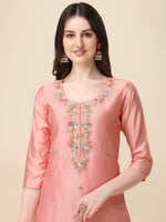 Thumbnail for Embroidered Kurta With Pant & Dupatta Set, Multicolor - Hiral Fashion - Distacart